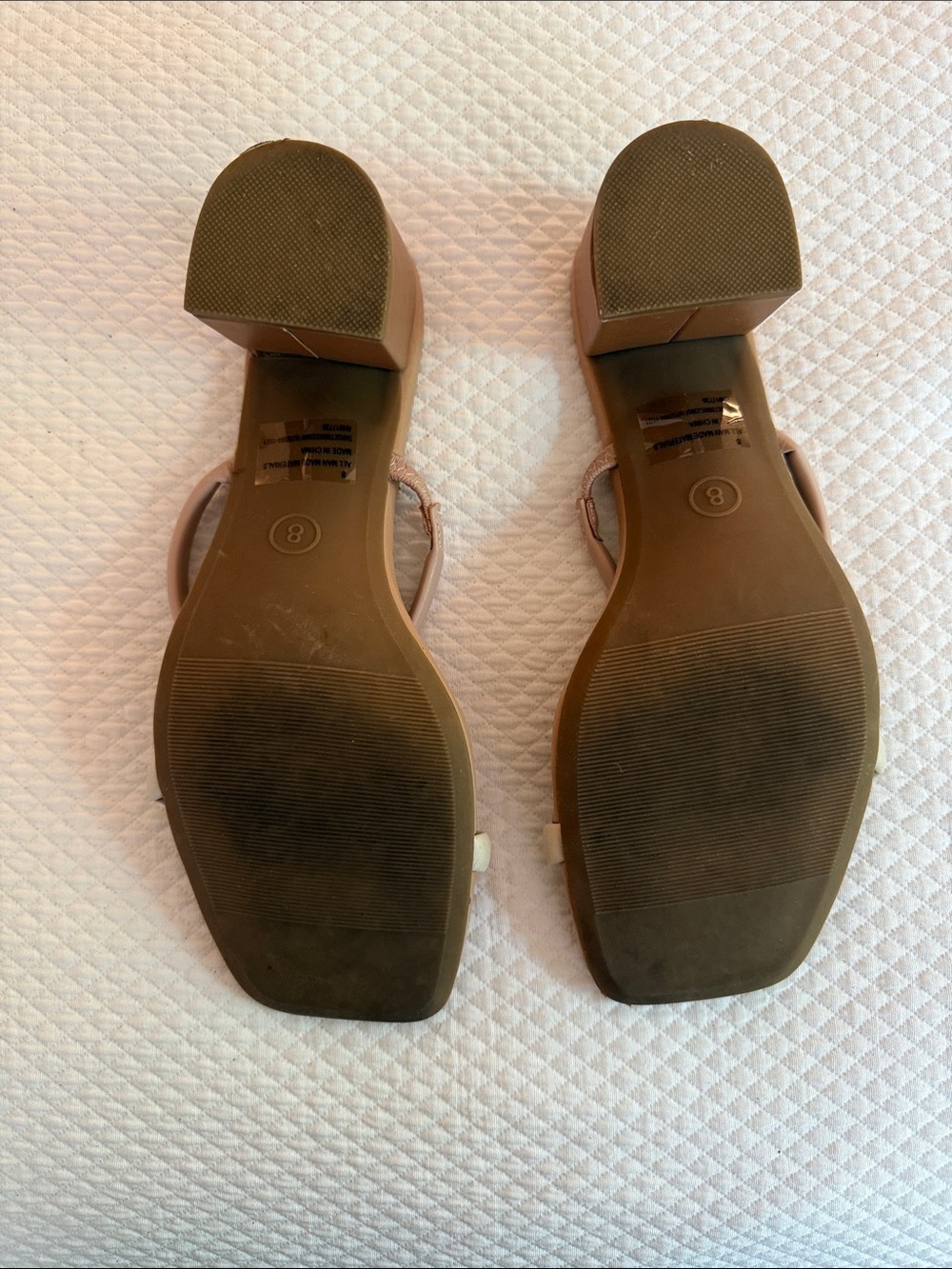a new day Two-Tone Tan and Cream Square Toe Block Heels - Picture 2 of 2